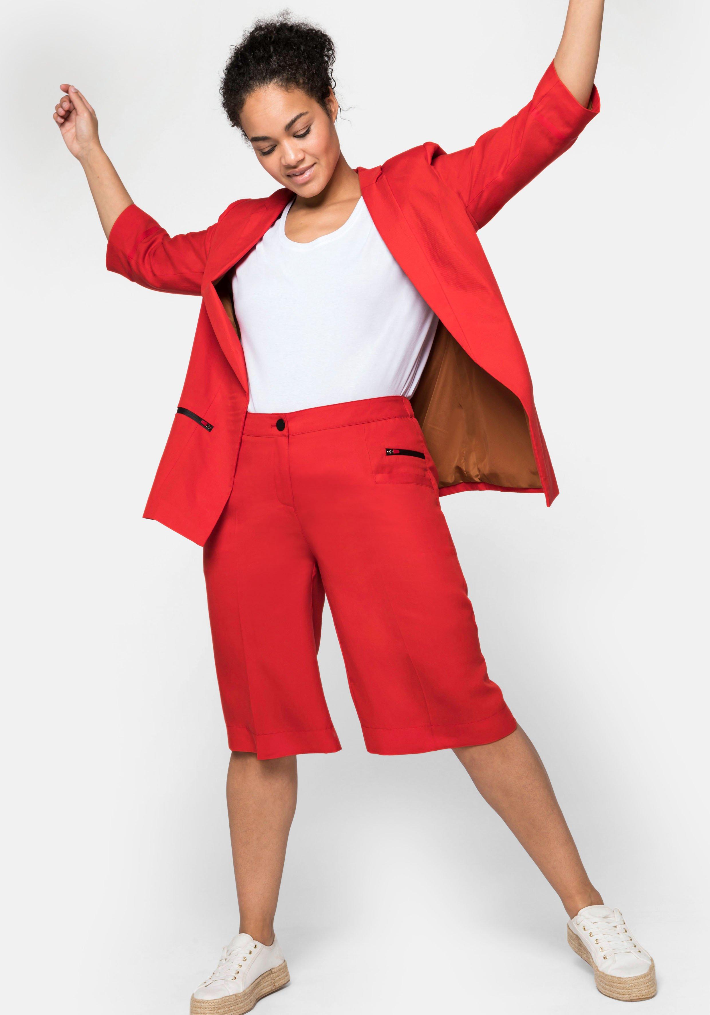 Bermudas mit Bügelfalten, aus  TENCEL™ Lyocell