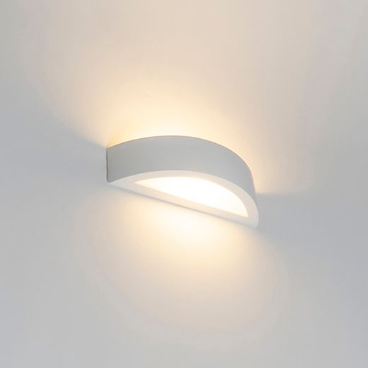Landelijke wandlamp gips wit - Aurel Novo