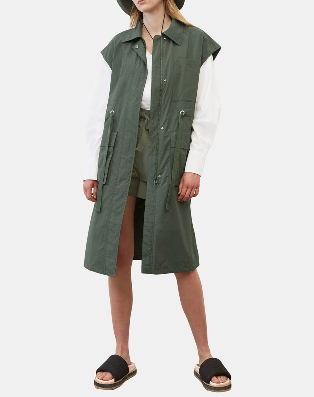 Marc O'Polo Veste sans manches Maxi Explore kaki
