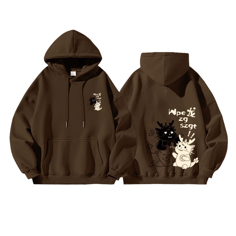 Carotaine - Cartoon Print Oversized Hoodie