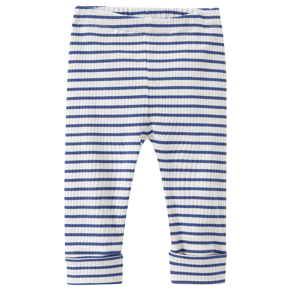 Topomini Pure Collection Baby Leggings mit Rippstruktur weiss / dunkelblau