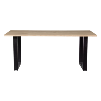 WOOOD Tablo boomstam tafelblad eiken met U-poot 180x90 cm