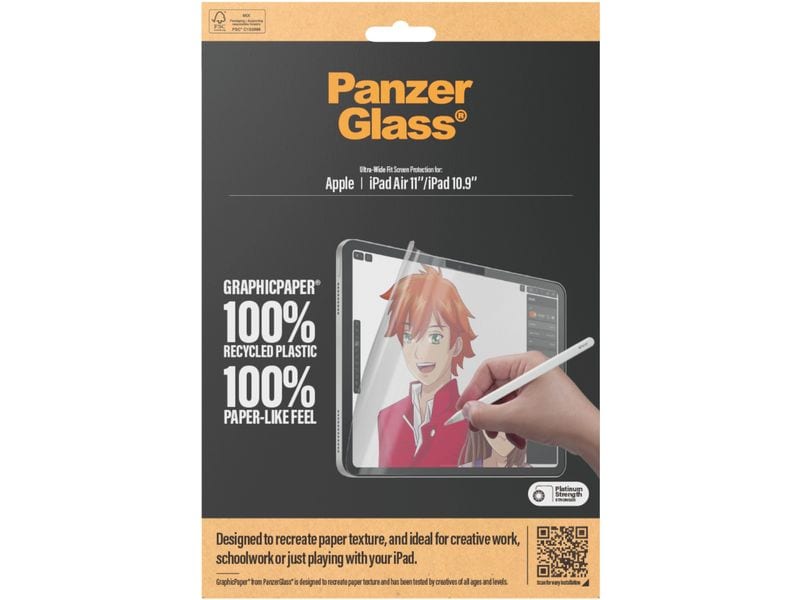 Panzerglass UWF GraphicPaper iPad Air (2024) & iPad 10th Ge Bildschirmfolie mit papierähnlicher Oberflächen-Textur – Hergestellt aus 100% recyceltem Material