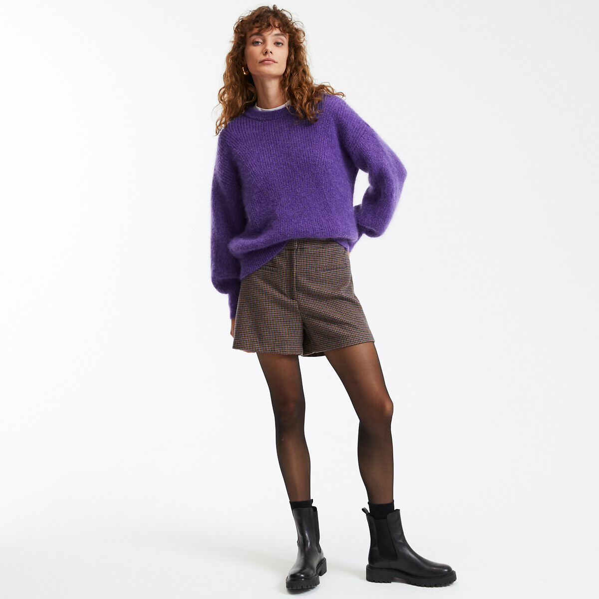COLEÇÃO LA REDOUTE<br>Shorts com estampa pied-de-poule