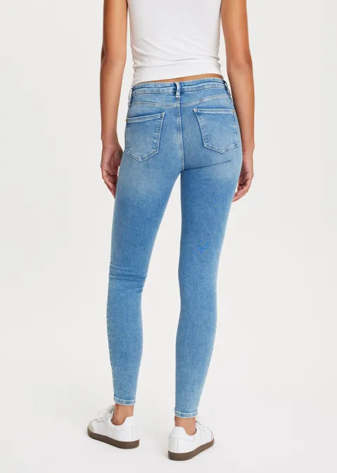 Rose mid rise skinny jeans blauw (BLW.USM)
