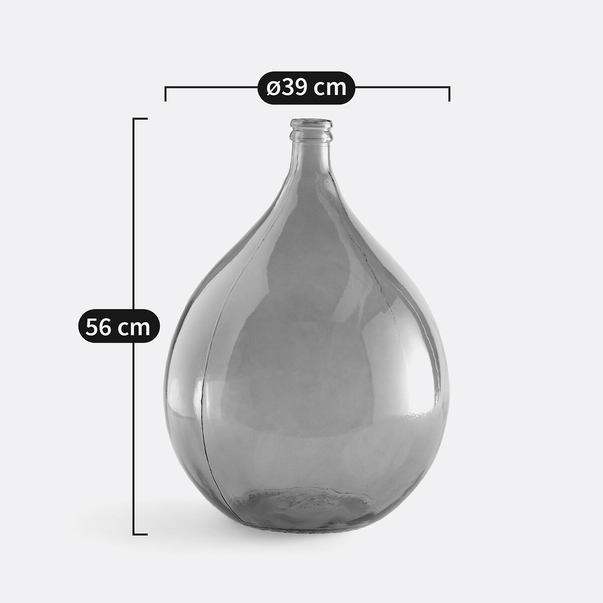 LA REDOUTE INTERIEURS<br>Garmo em vidro, Alt.56 cm, Izolia