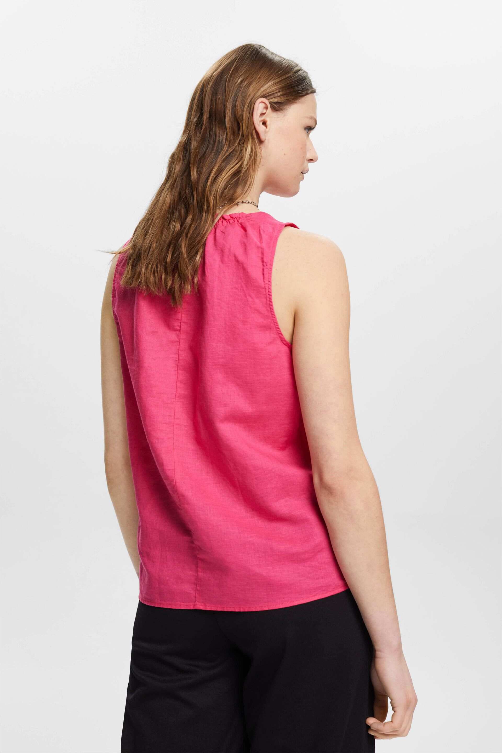 Blouse sans manches en lin mélangé