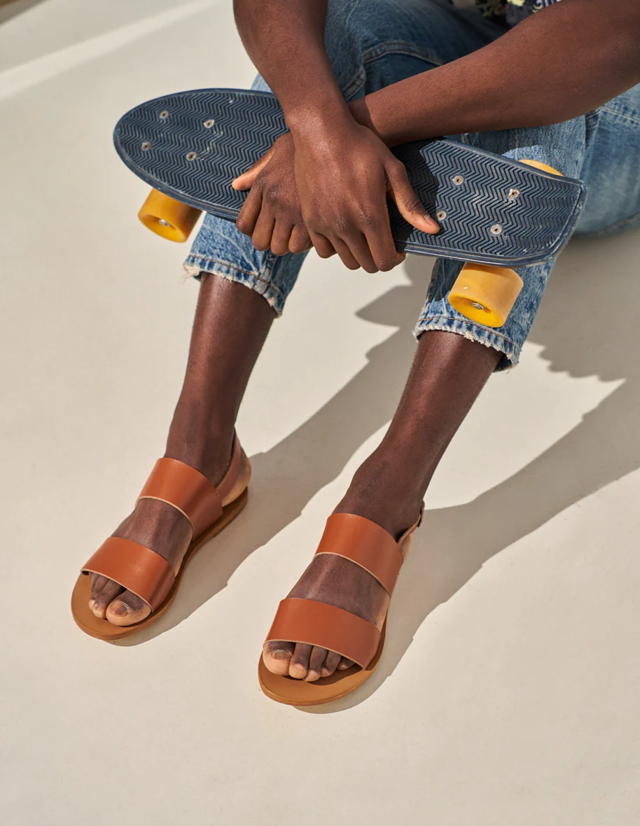 Sandales Etienne - Cuir cognac