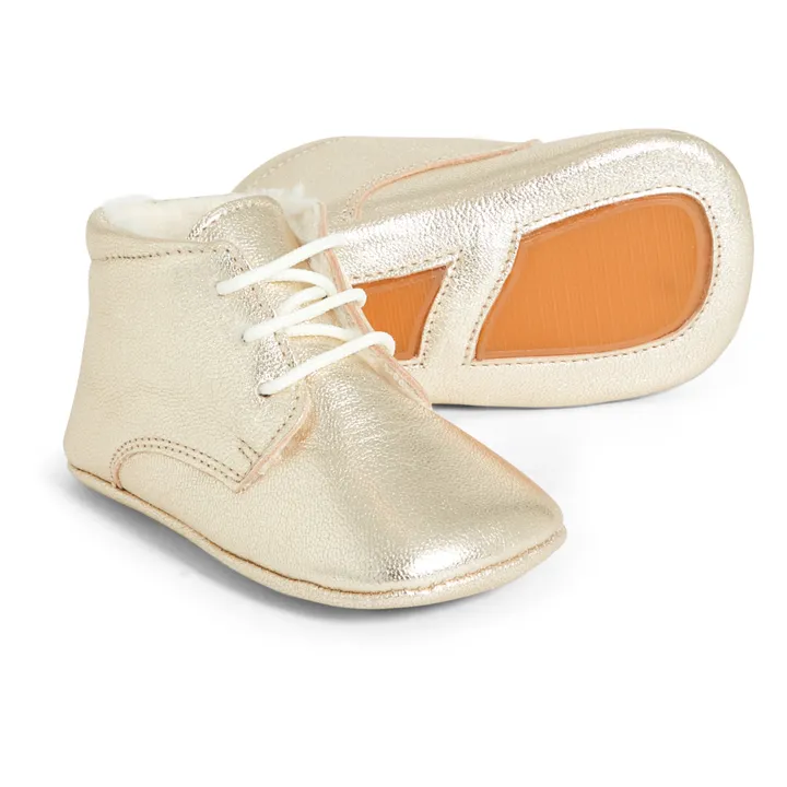 Poppée Chaussons Mini First Fourrés | Argenté
