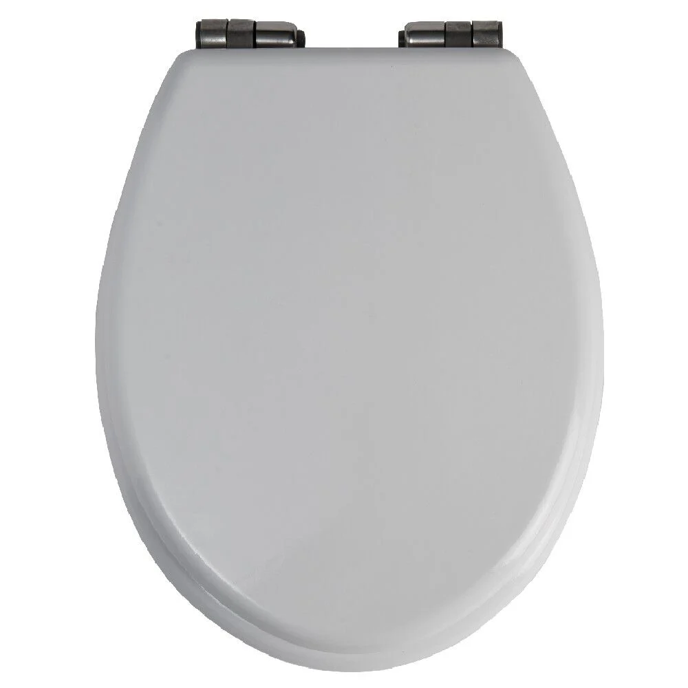 Abattant WC universel bois blanc mat avec frein de chute