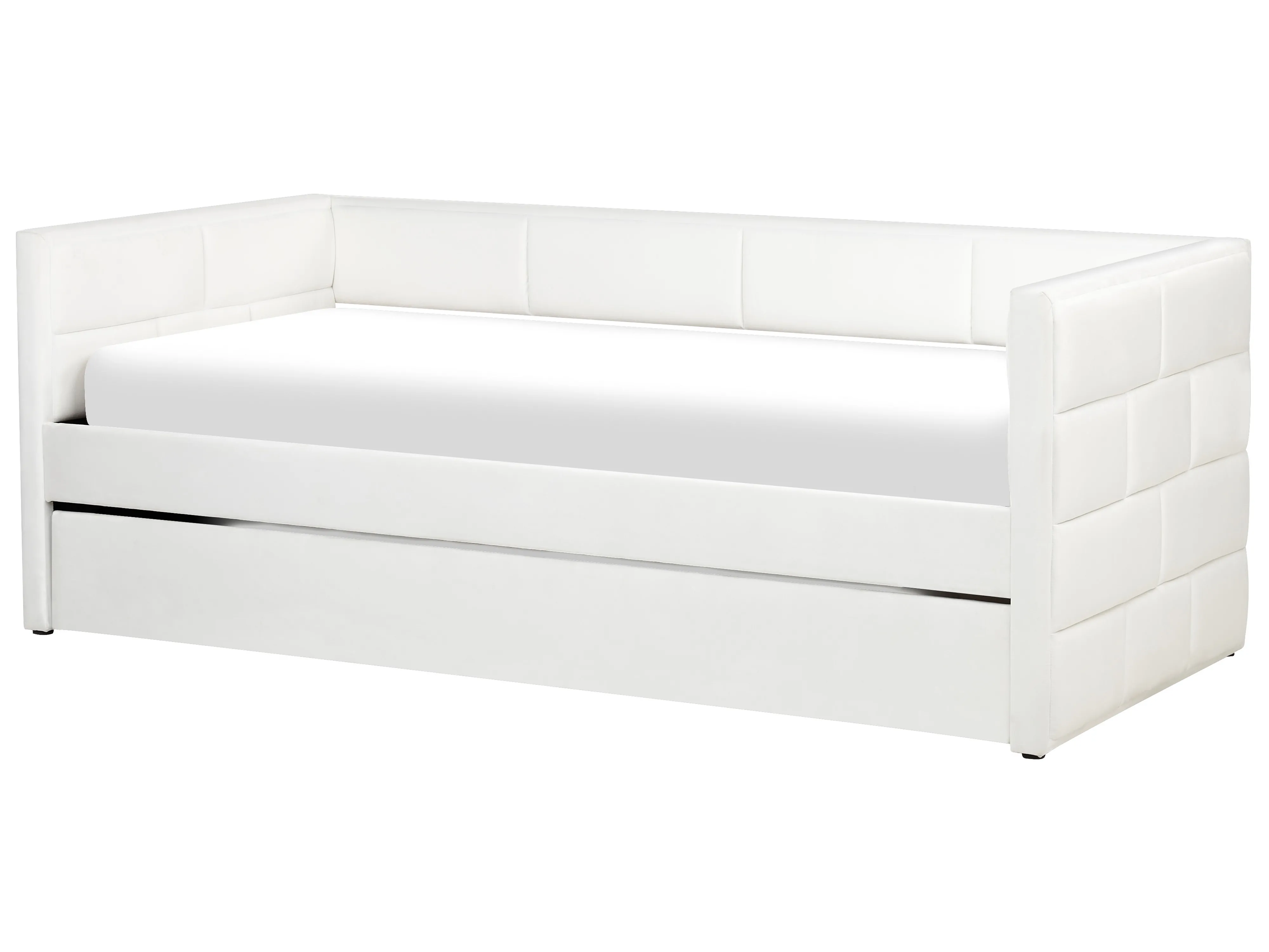 Onderschuifbed Fluweel CHAVONNE 90 x 200 cm Gebroken wit