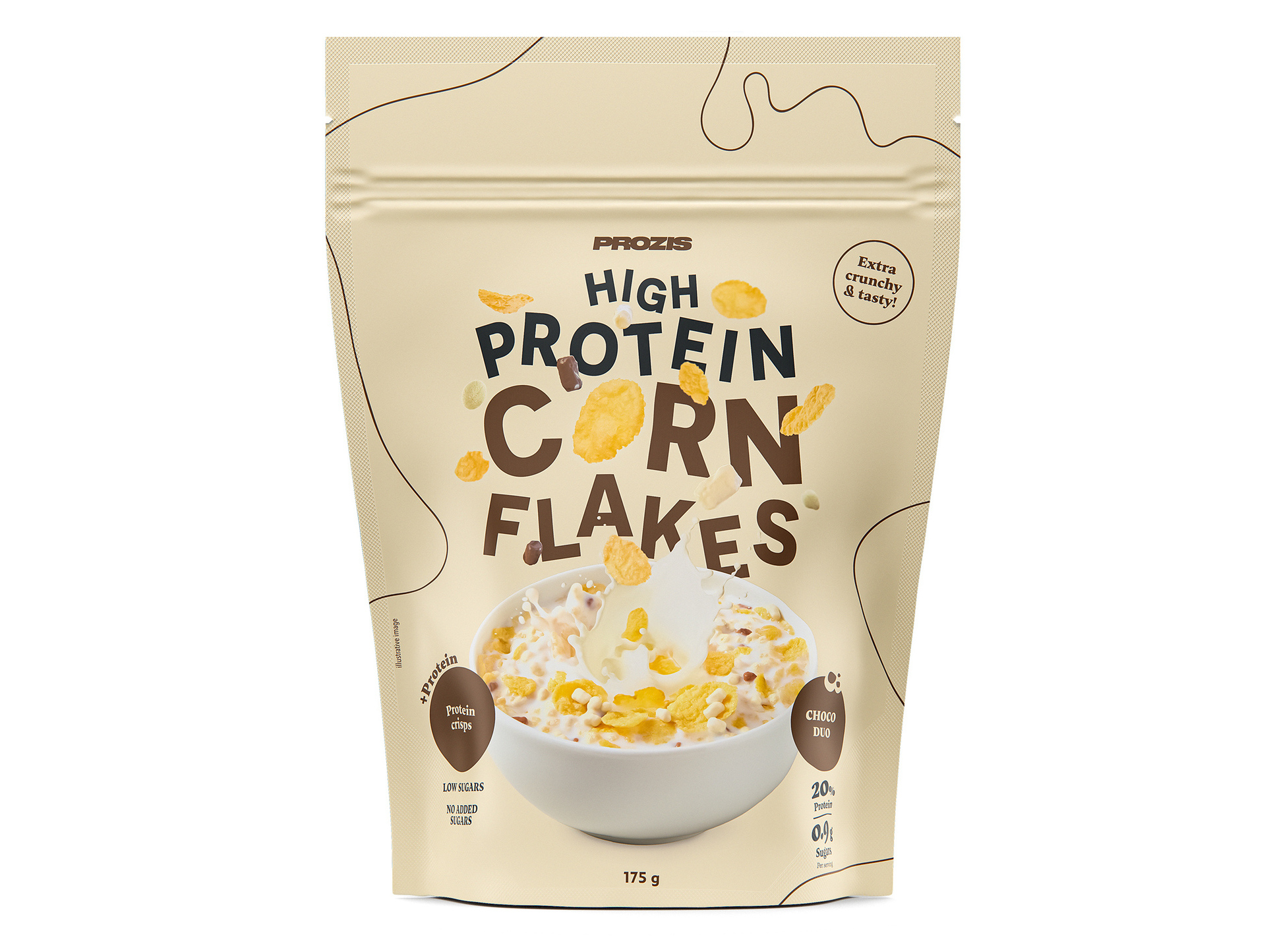 CORN FLAKES PROTEICOS PROZIS DUO CHOCOLATE 175G