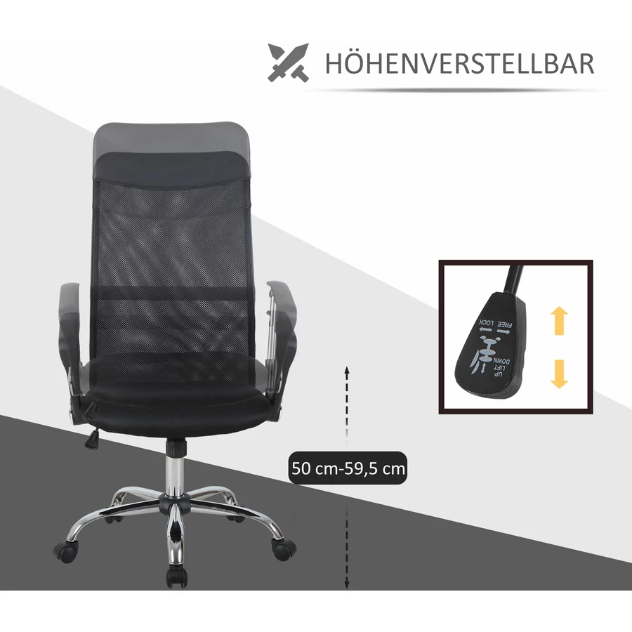 HOMCOM Bürostuhl ergonomisch schwarz