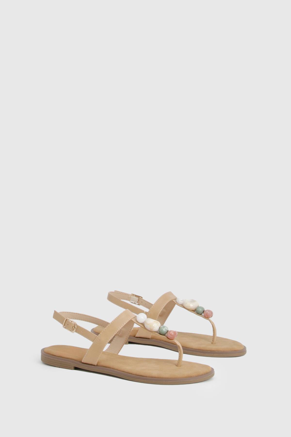 boohoo Sandales À Entredoigt Ornées De Perles