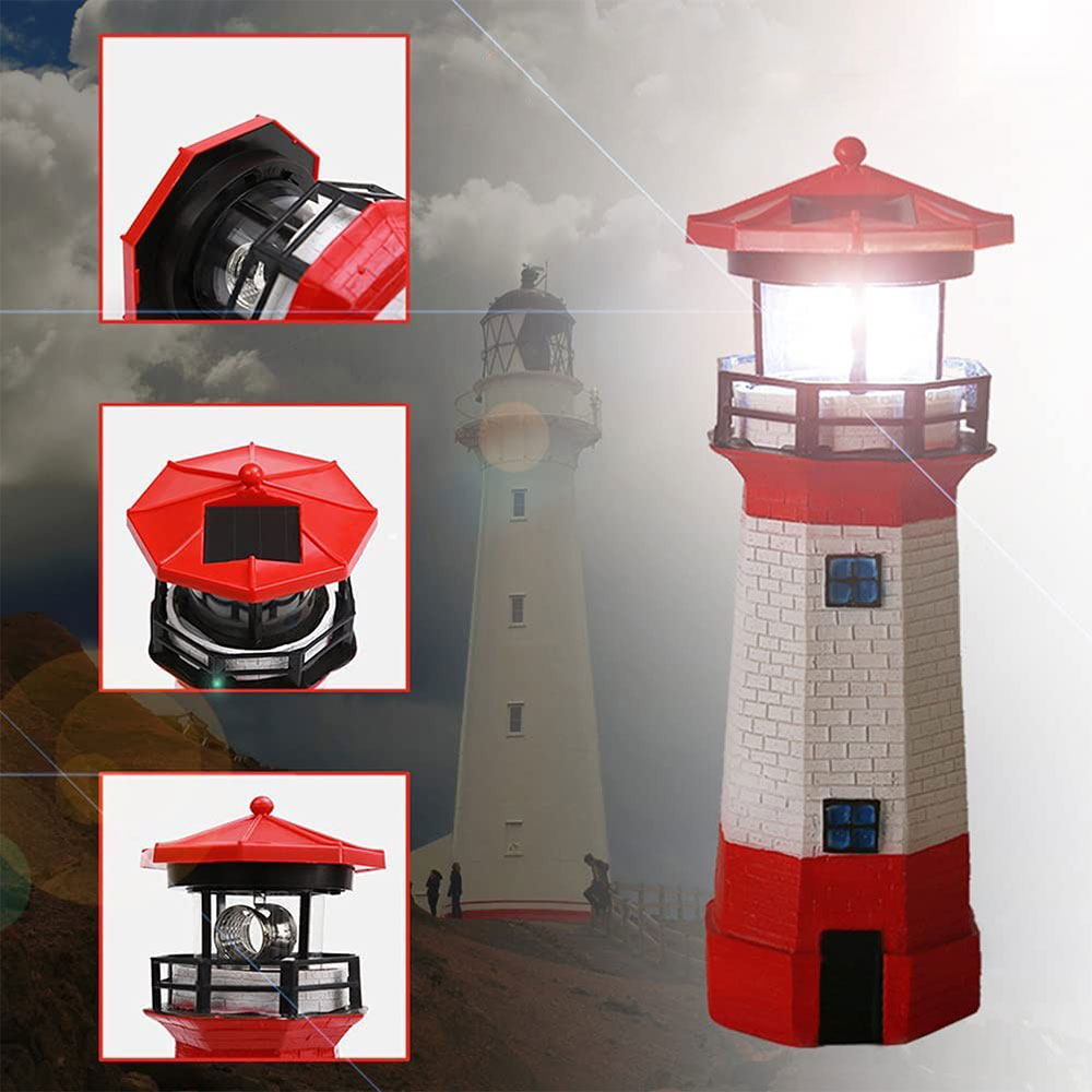 Miniatur Leuchtturm Dekoration Garten Accessoire mit Solar Licht
