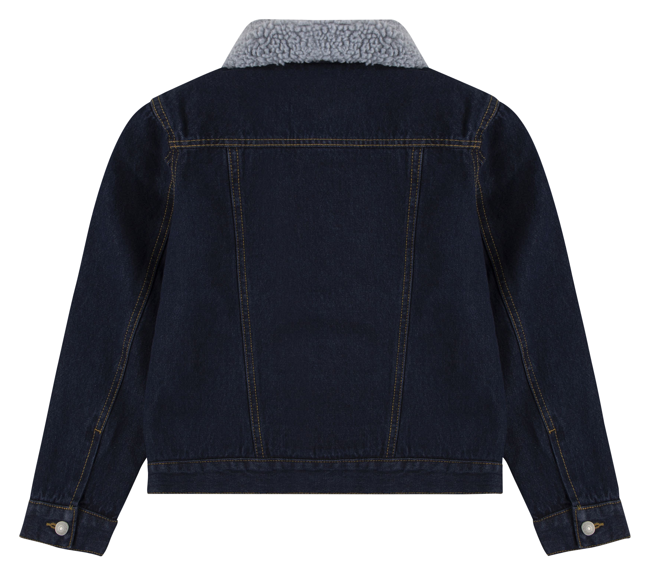 Veste en jean droite col classique en coton | Bleu