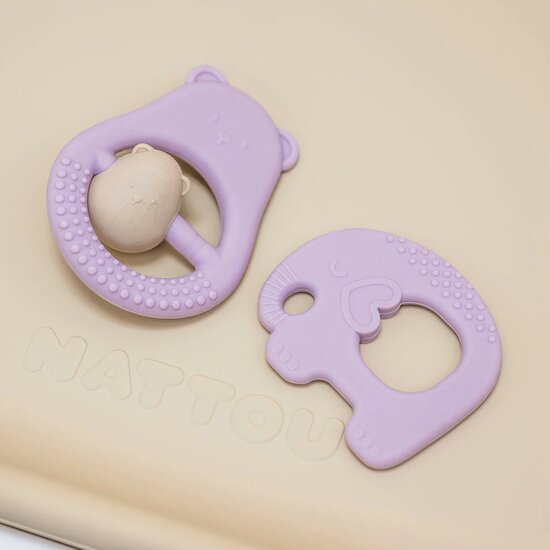 Anneau de Dentition Maman et Enfant en silicone   Lilas        15 cm   de               Nattou