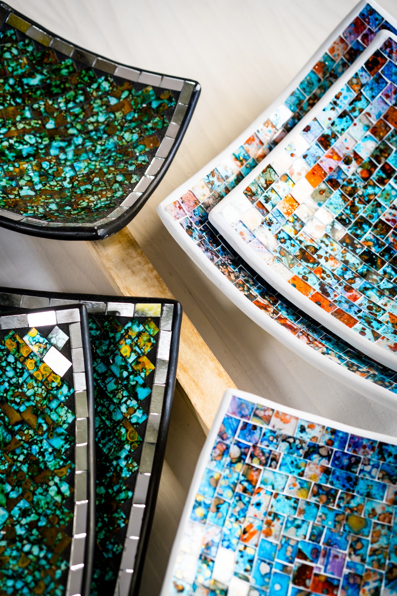 Mosaikteller 'Jade', in 3 Größen von fischer's lagerhaus