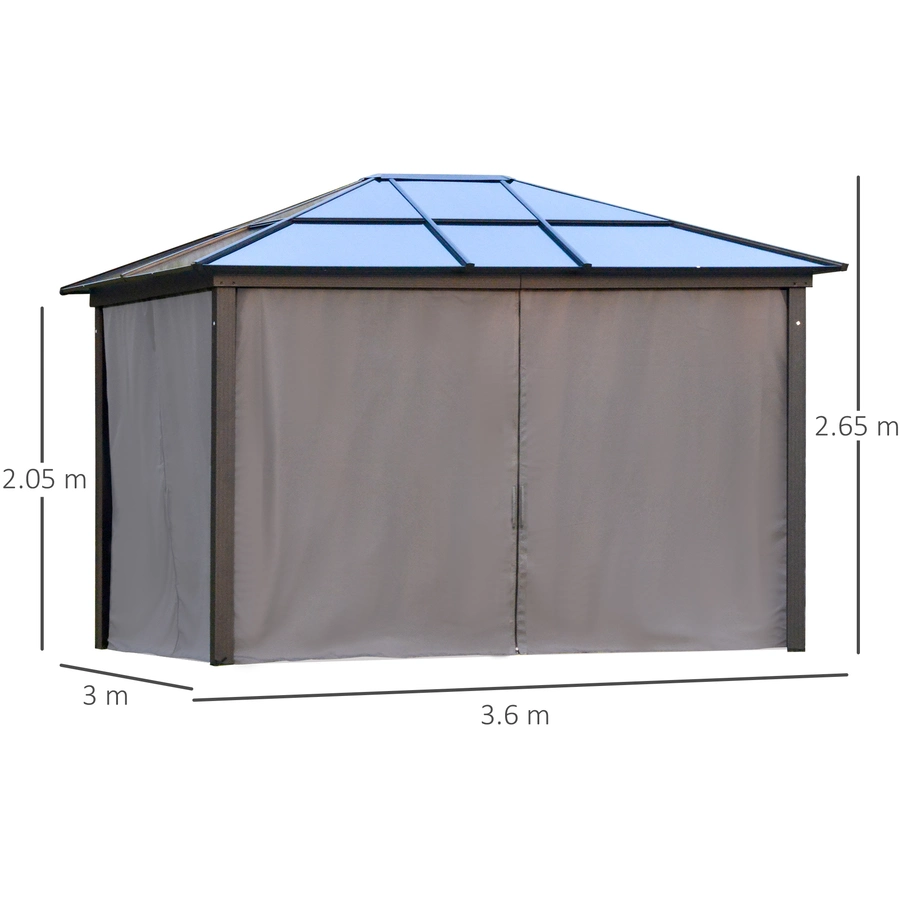 Outsunny Pavillon mit zwei unterschiedlichen Wandarten bunt