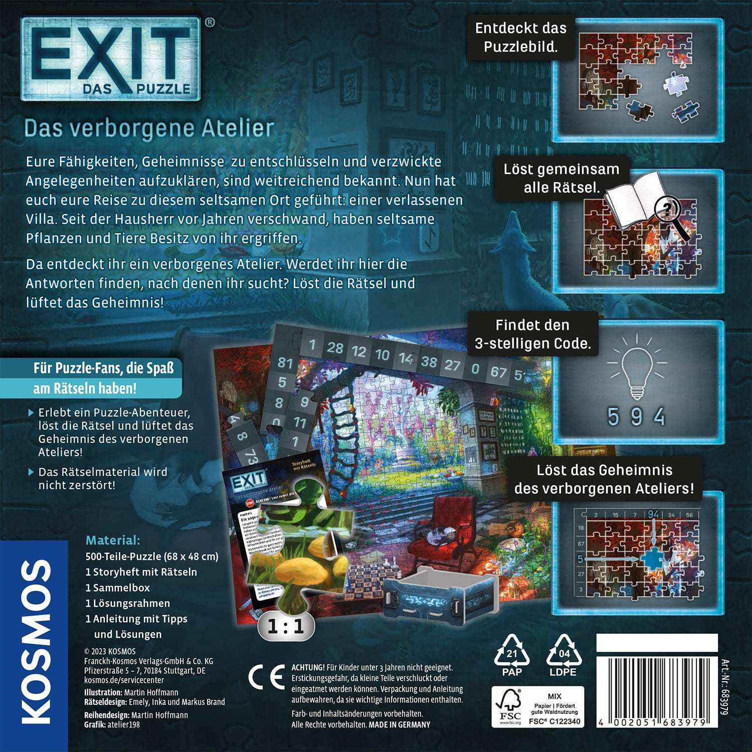 Puzzle EXIT Puzzle - DAS VERBORGENE ATELIER