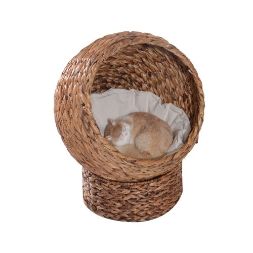 Cama moderna para gatos PawHut, marrom/branca
