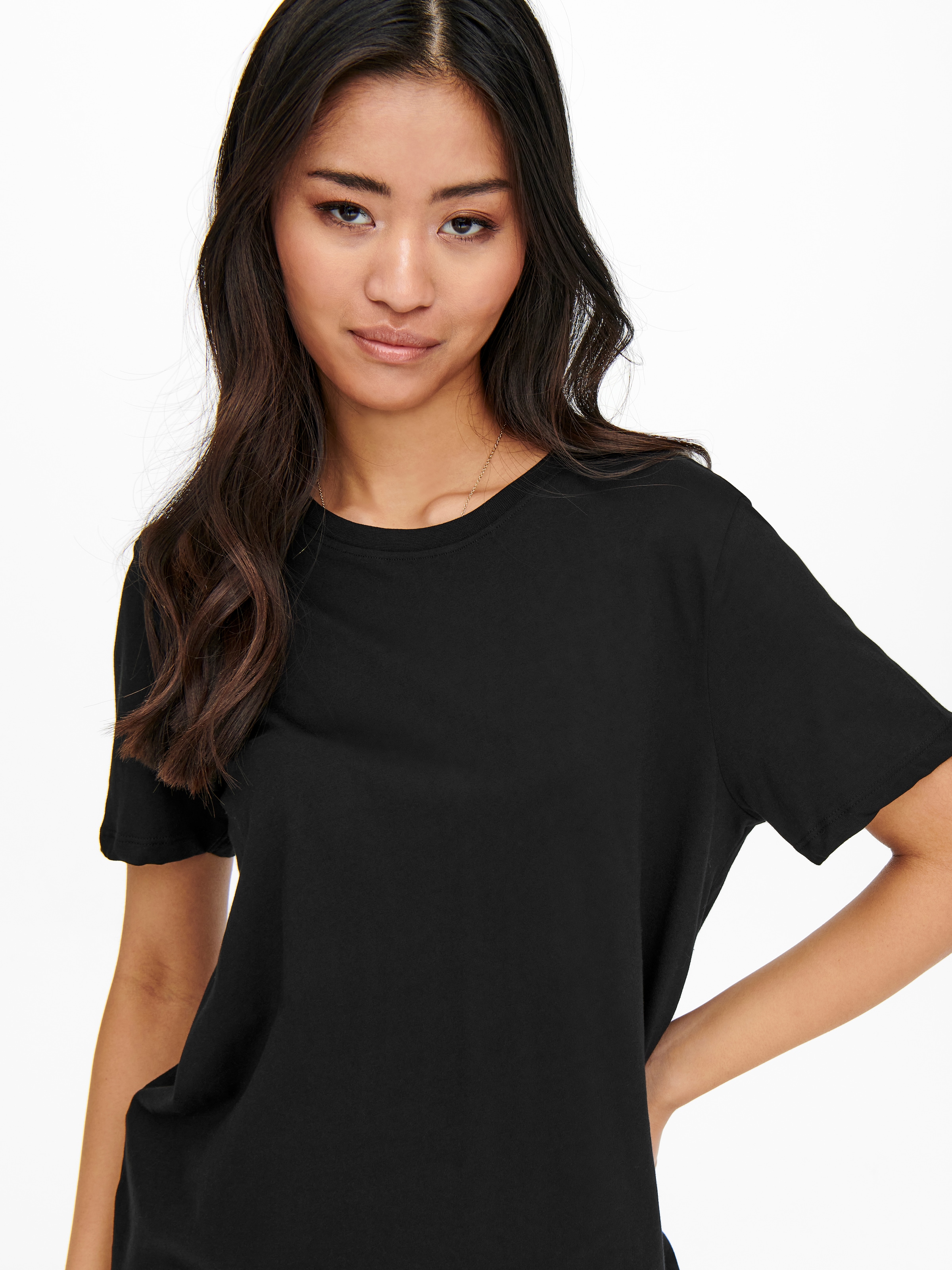 ONLY Shirtkleid »ONLMAY – Shirtkleid mit elastischem Material für Alltag« regular fit, casual, Jersey, Baumwolle, Rundhals