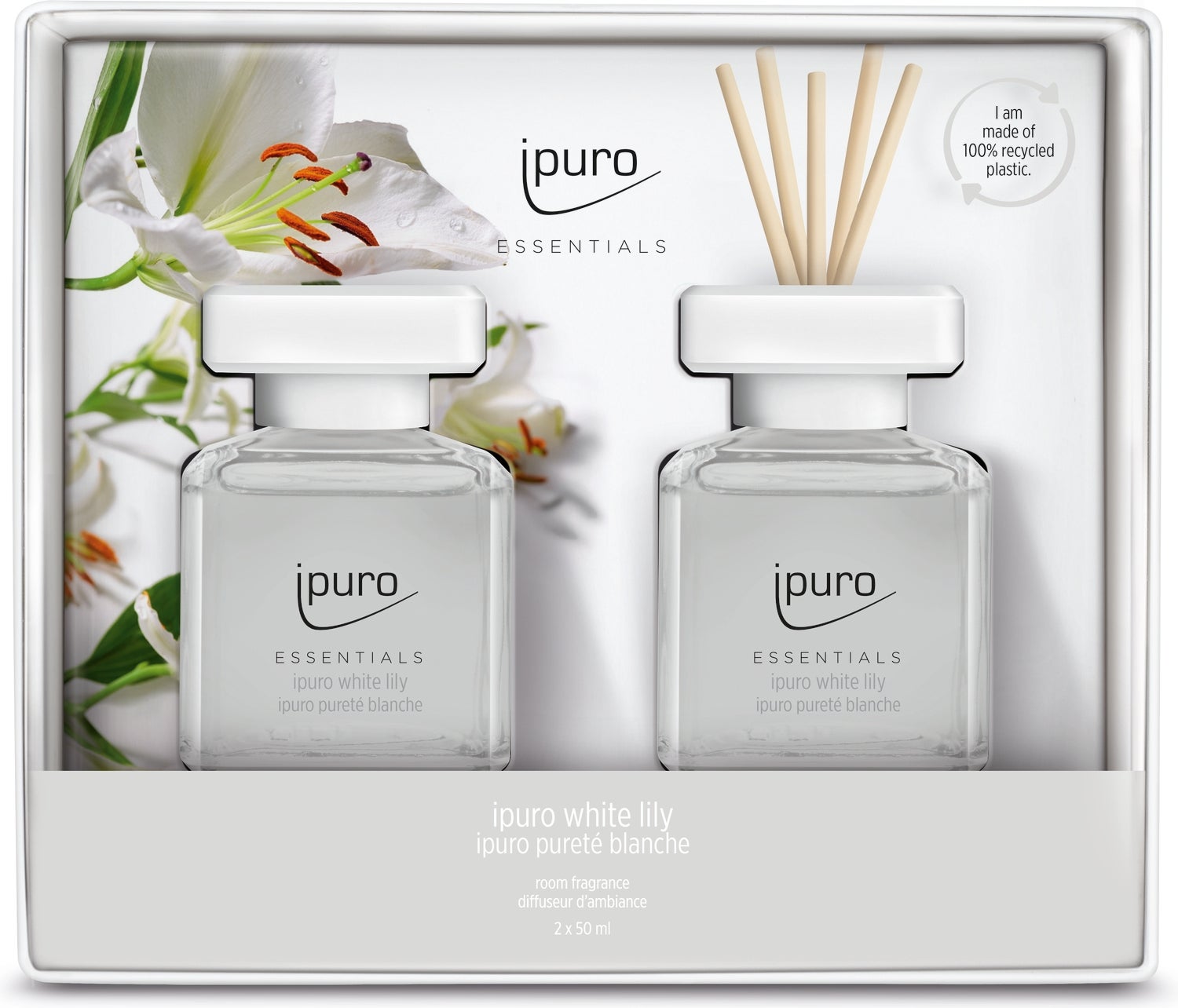 Ipuro geurstokjes Essentials White Lily 50 ml 2 stuks