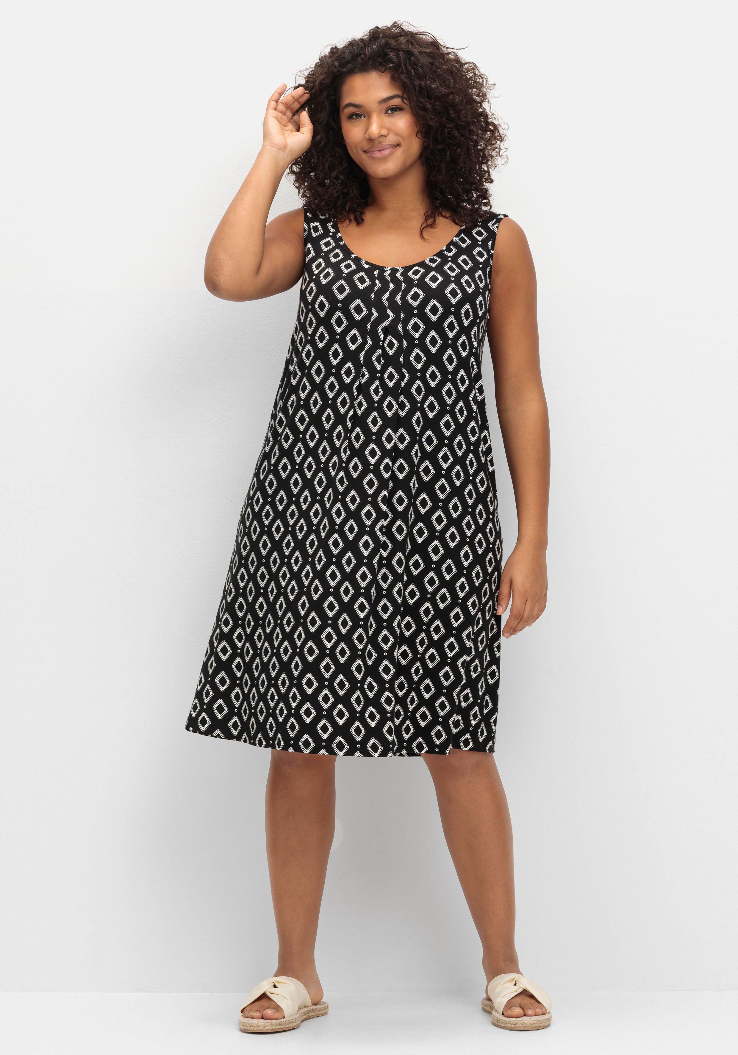 Knielanges Strandkleid mit Kellerfalte vorn