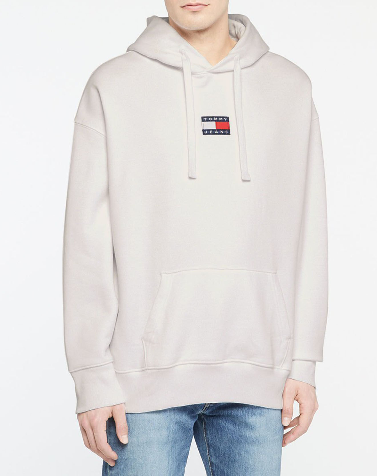 Tommy Jeans Sweat à capuche Tommy Badge blanc