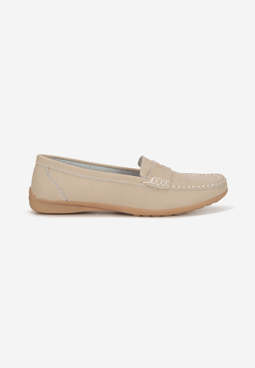 Mocassins femme en cuir nude Cheria