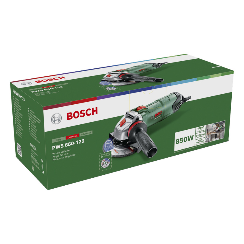 Vinkelsliper 230 V 850 W Ø125 mm