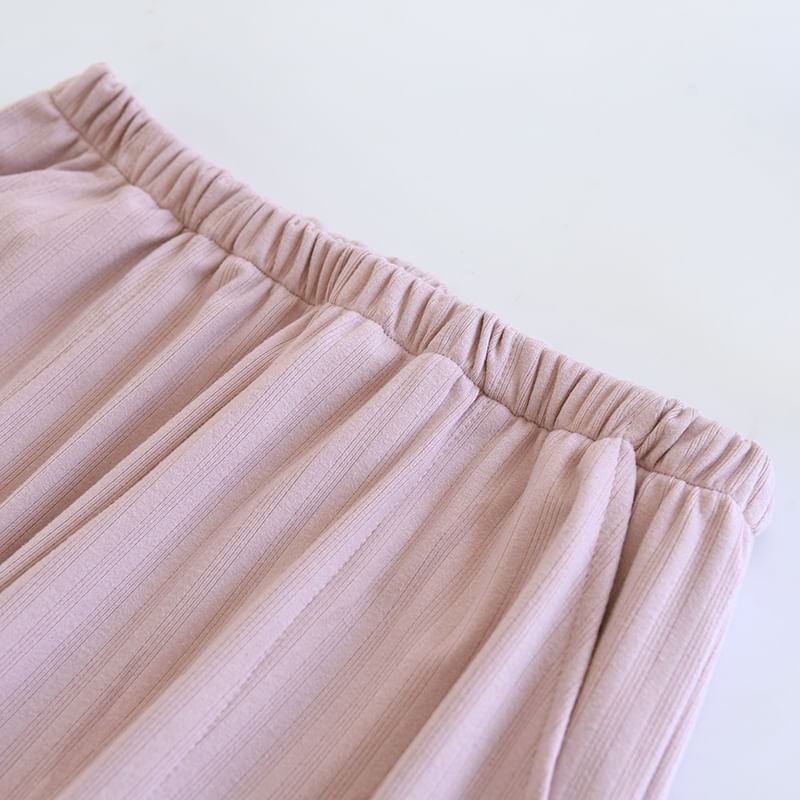 MelMount - Koppel bijpassende pyjamabroek met elastische taille en rechte pijpen (verschillende ontwerpen)