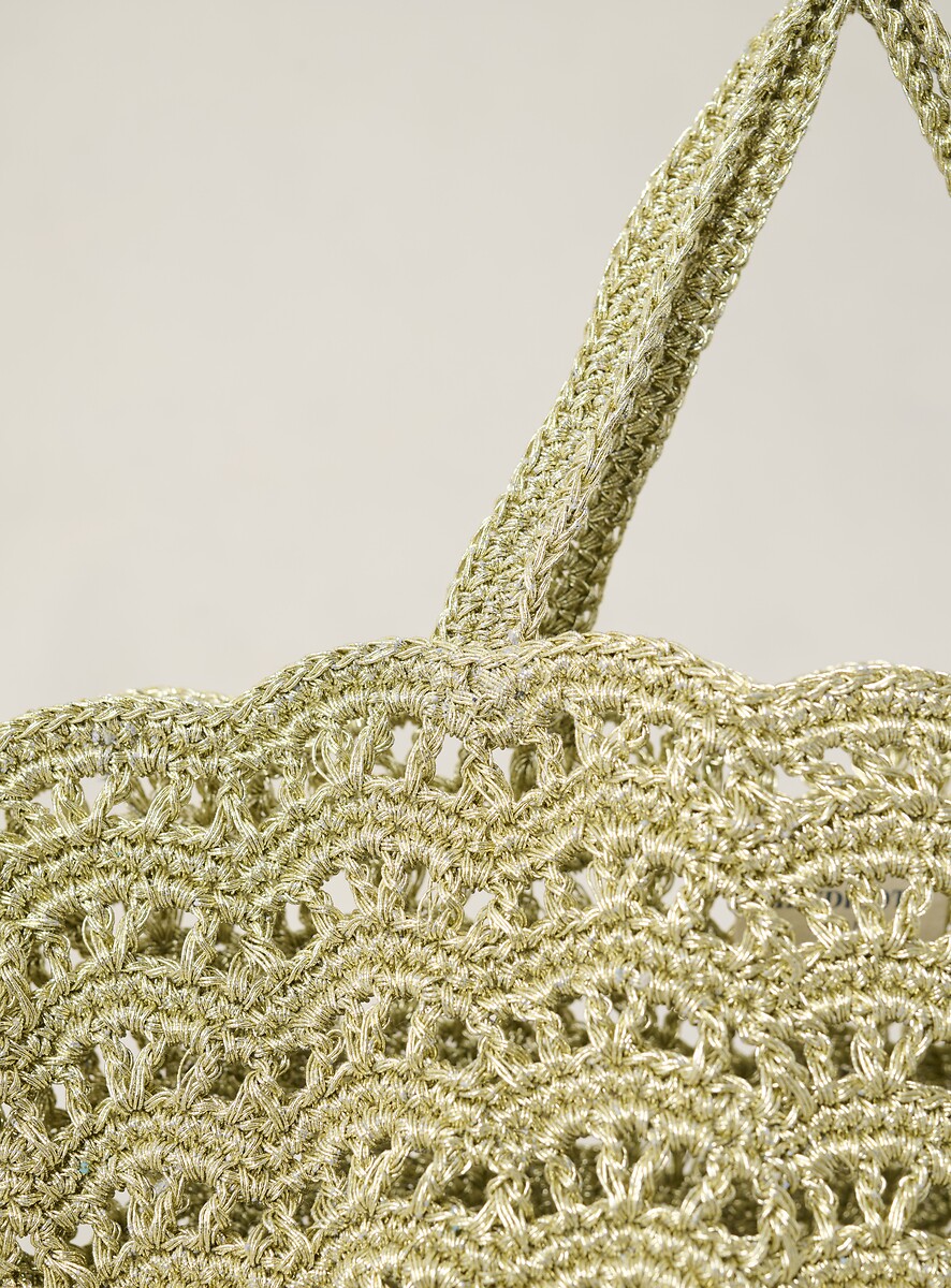 PETITE MENDIGOTE<br>Bolsa em formato de cesta, efeito metálico, SWEETY