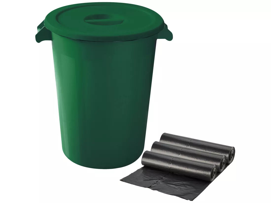 Cube industriel 100 litres. Couleurs + sacs à ordures 3x de 10 unités, L51 P 42 H88
