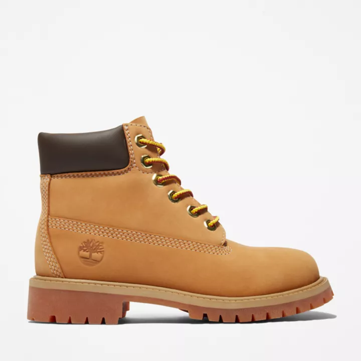 Bota Timberland Premium de 6 polegadas para jovens na cor amarela