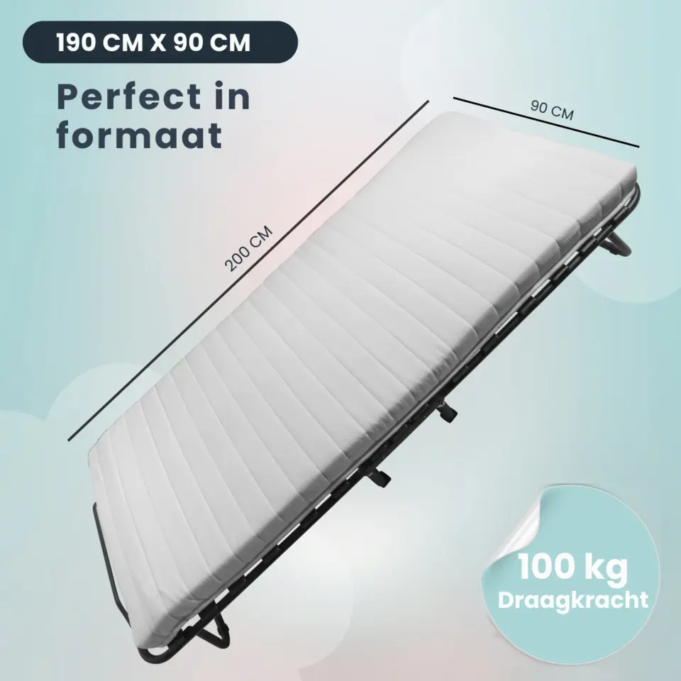 Troonz vouwbed Venetia Royal - Opklapbed - Logeerbed - 90x190