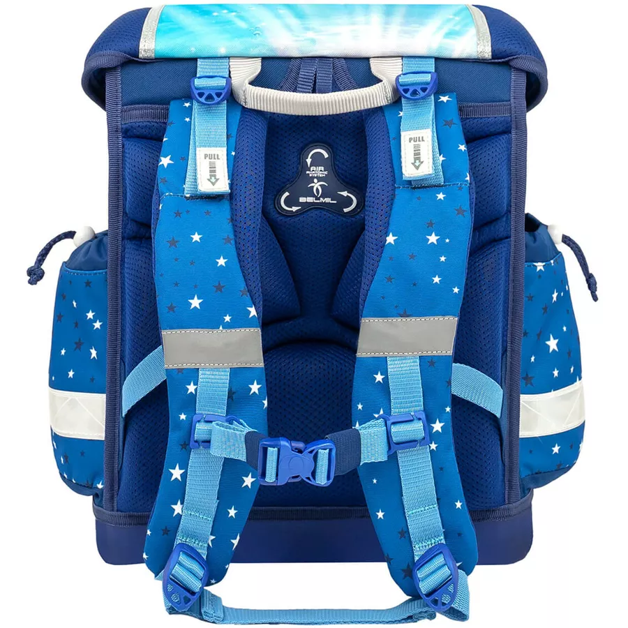 Belmil Schulranzen Classy Schulranzen Set 5-teilig mit Brustgurt Dolphins