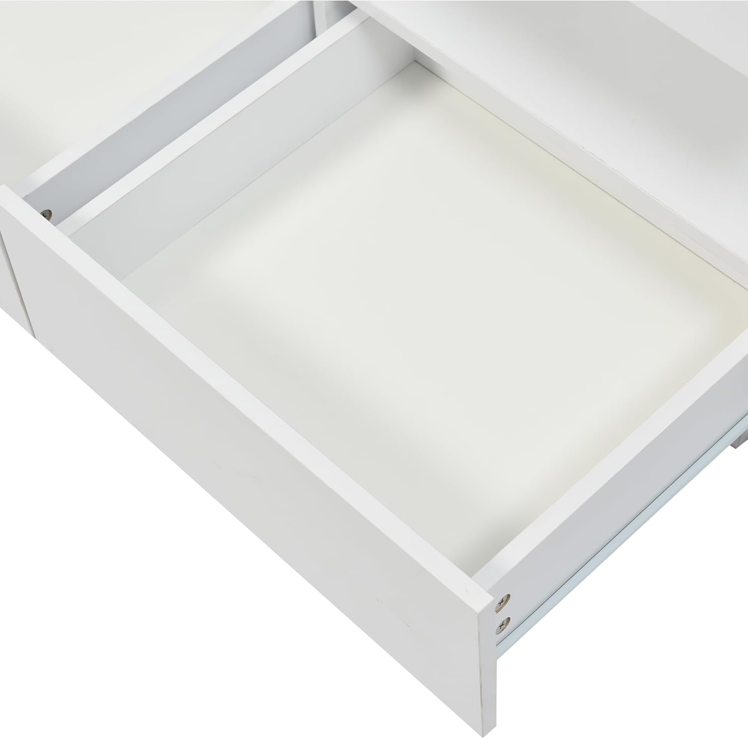 Merax Hochglanz Couchtisch mit LED-Beleuchtung und Acrylplatten – Moderner Sofatisch für Wohnzimmer – Langlebig, Kratzfest und praktisch Weiß