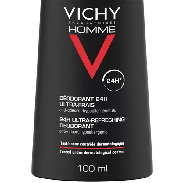 Desodorante Spray Vichy Men's 24h Ultra-Fresh, Pacote com 2 x 100ml