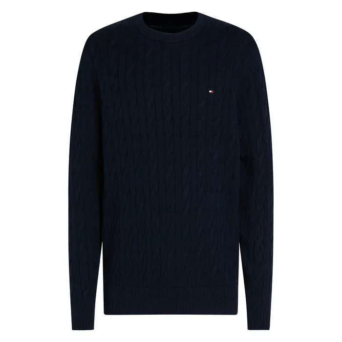 Tommy Hilfiger Classic Cotton Cable Crew Sweater Heren