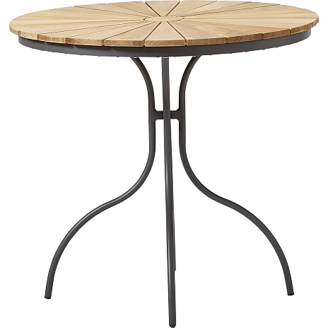 Kerteminde Ø80 teak cafésæt med 2 stole - Teak/antracit