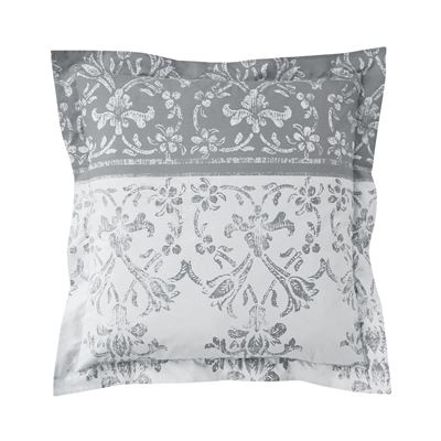 Linge de lit percale motif volutes et arabesques - BECQUET CRÉATION