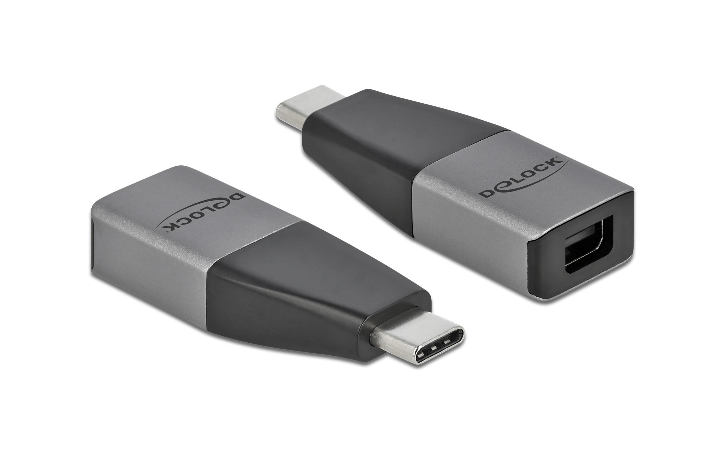 Adapter USB Type-C - Mini-DisplayPortDelock USB Type-C Adapter zu mini DisplayPort (DP Alt Mode) 4K 60 Hz – kompaktes Design
