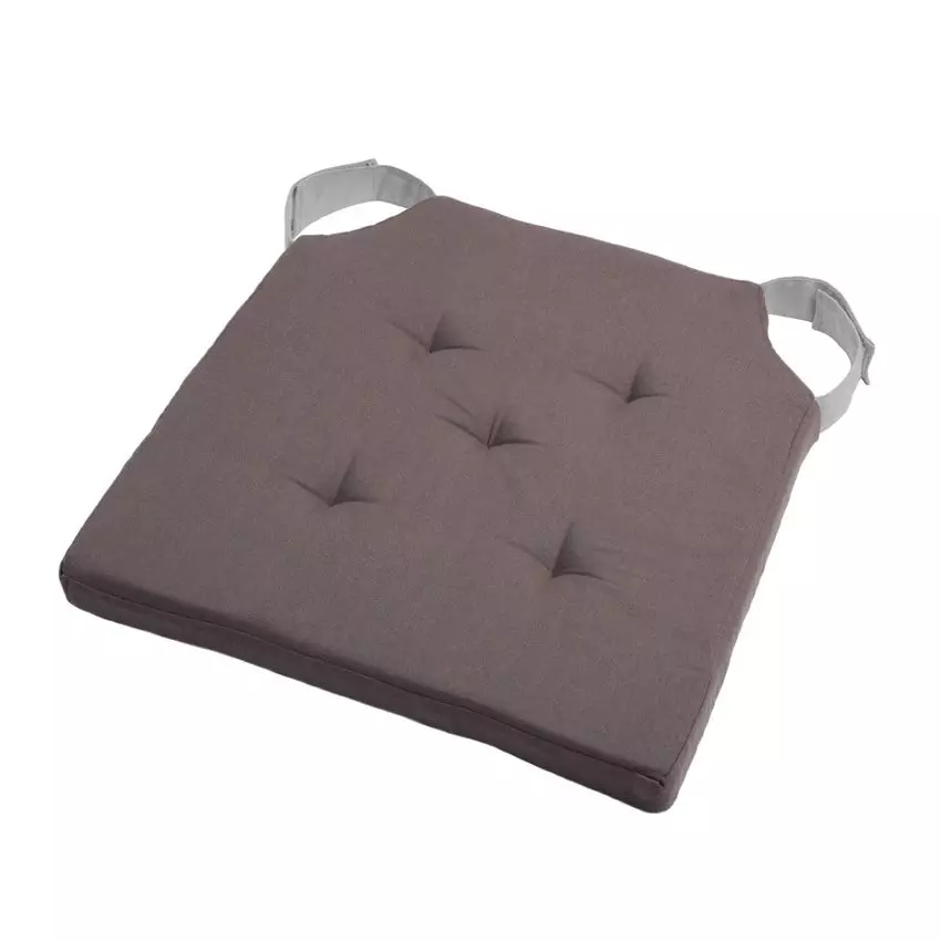 Galette de chaise carrée scratch (40 x 40 cm) Duo Gris foncé