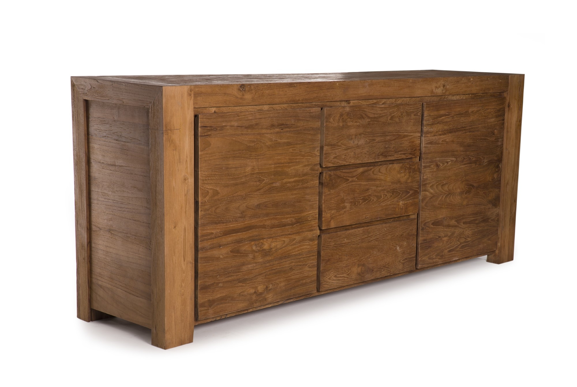 Sideboard, 2 Türen, 3 Schubladen, braun, T 50 cm, B 200 cm, H 85 cm von fischer's lagerhaus