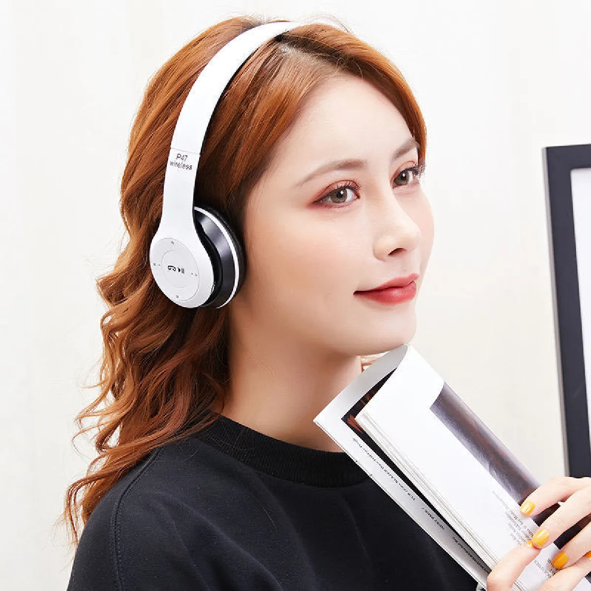 Universal Casque Bluetooth Musique Pliable Blanc