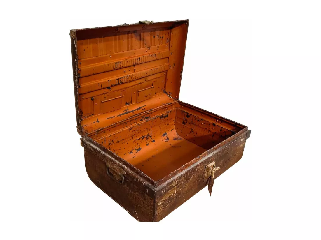 Valise en métal marron 60x40x28h