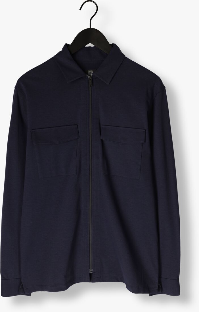 donkerblauwe genti overshirt oaks shirt jacket zip