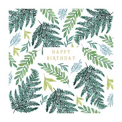 Happy Birthday Botanical Foliage Card