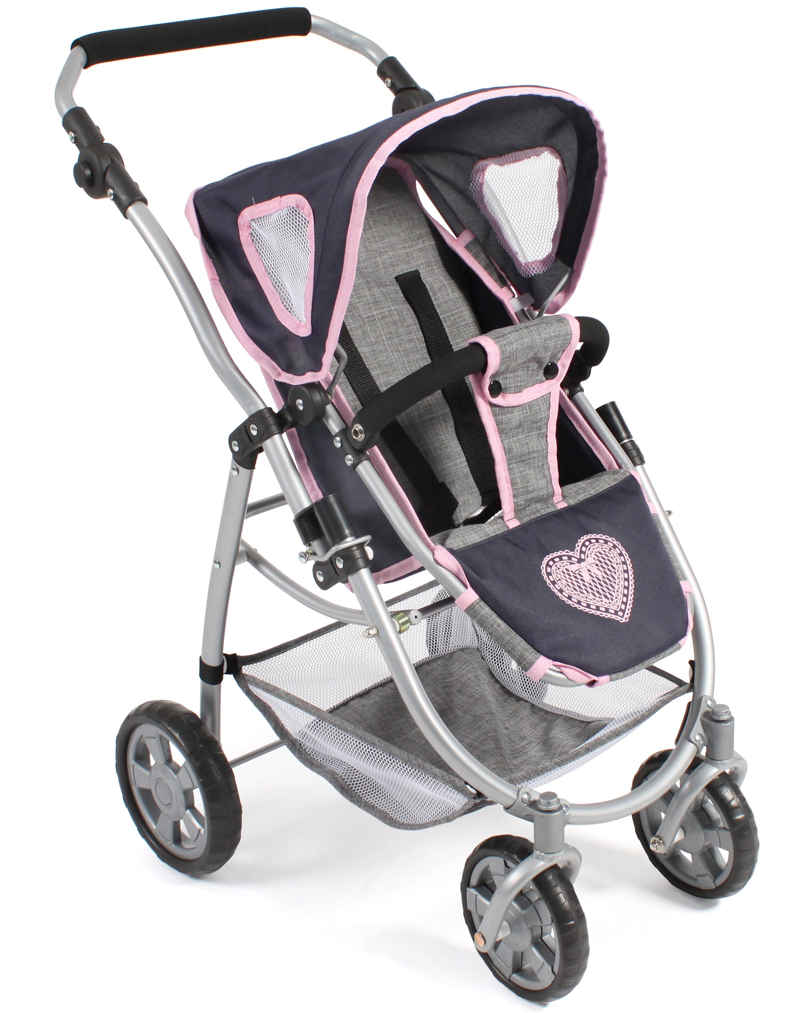 Kombi-Puppenwagen EMOTION ALL IN 3in1 in melange grau-navy